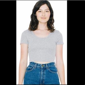 American Apparel cropped grey t-shirt